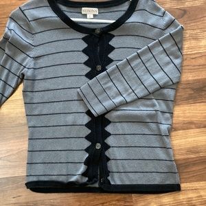 Merona Black and Gray Striped Cardigan